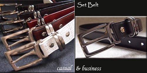 革ベルト・ファッションベルト　変形幅とストレートの付け替えベルトセット
